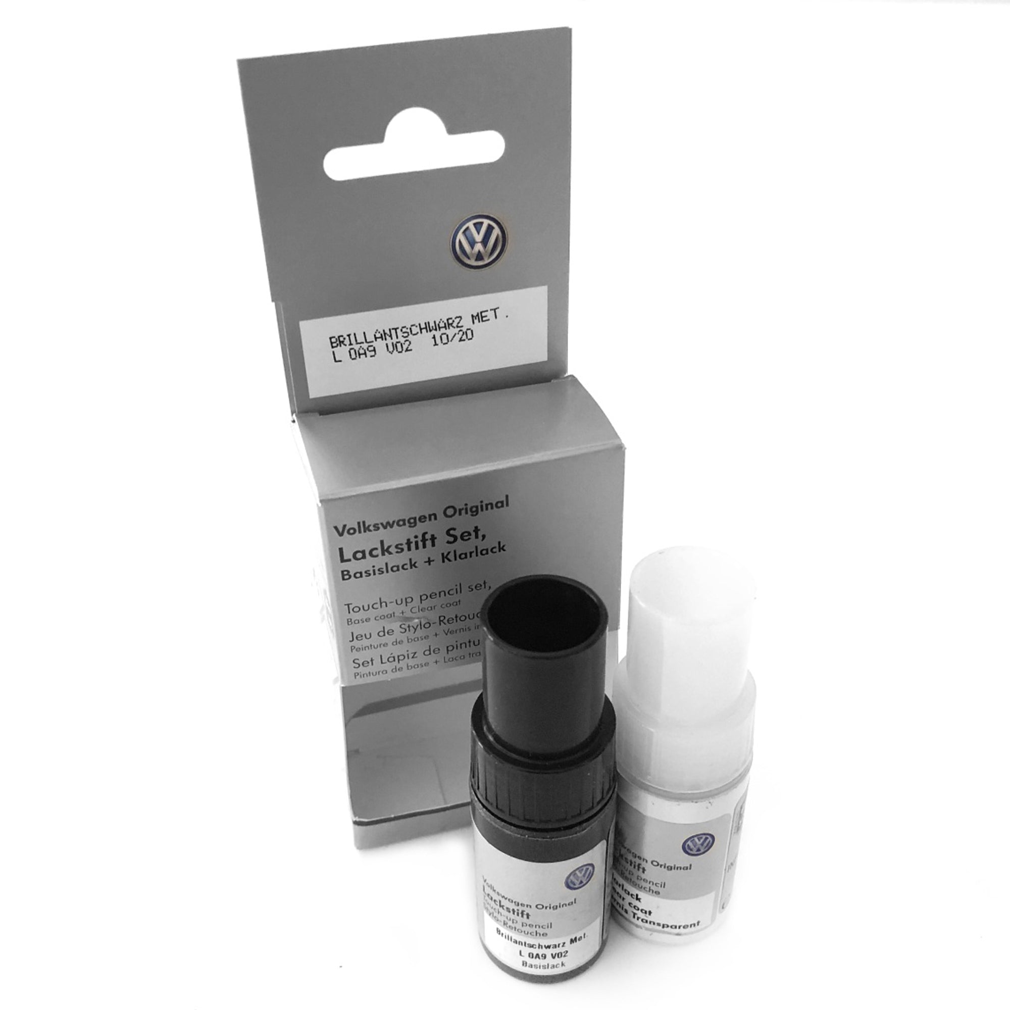 Set corector vopsea si lac Vw Brillantschwarz Metalic 2x 9 ml