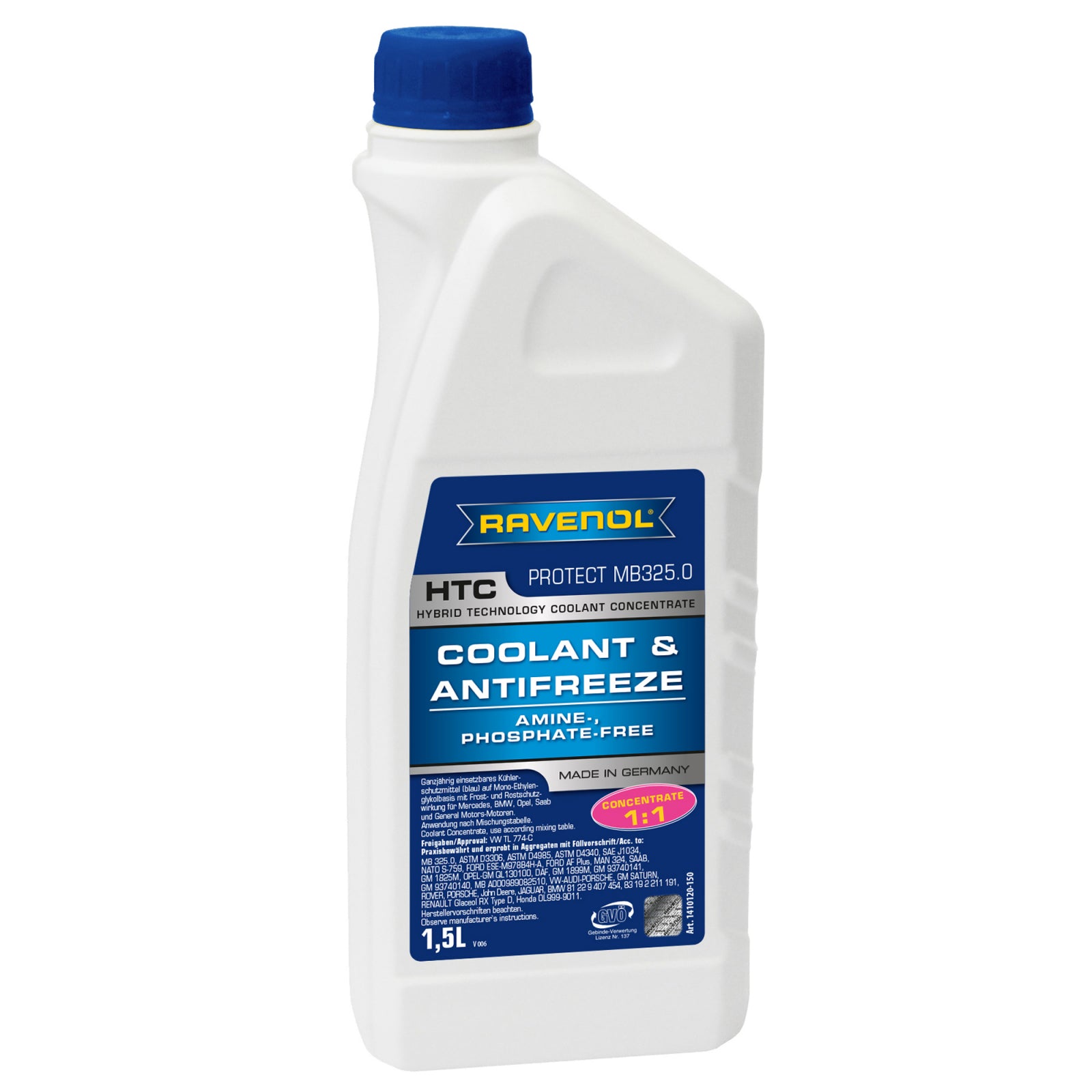 Antigel concentrat Ravenol HTC protect MB 325.0 albastru 1.5 litri