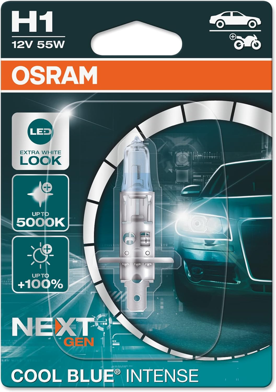 Bec halogen H1 blister 12V Osram Cool Blue Intense NextGen