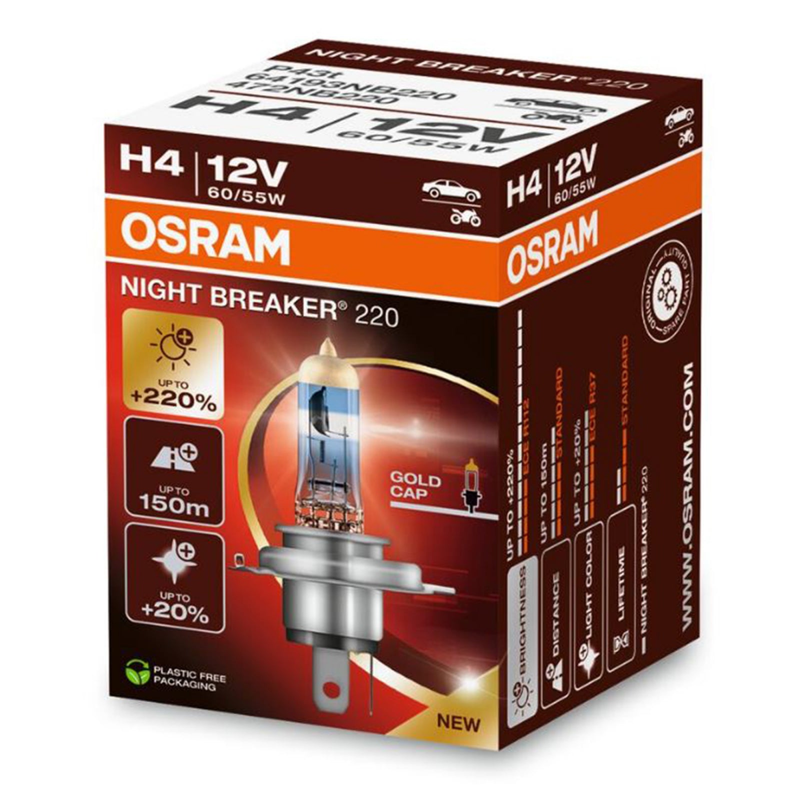 Bec halogen H4 12V Osram Night Breaker 220%