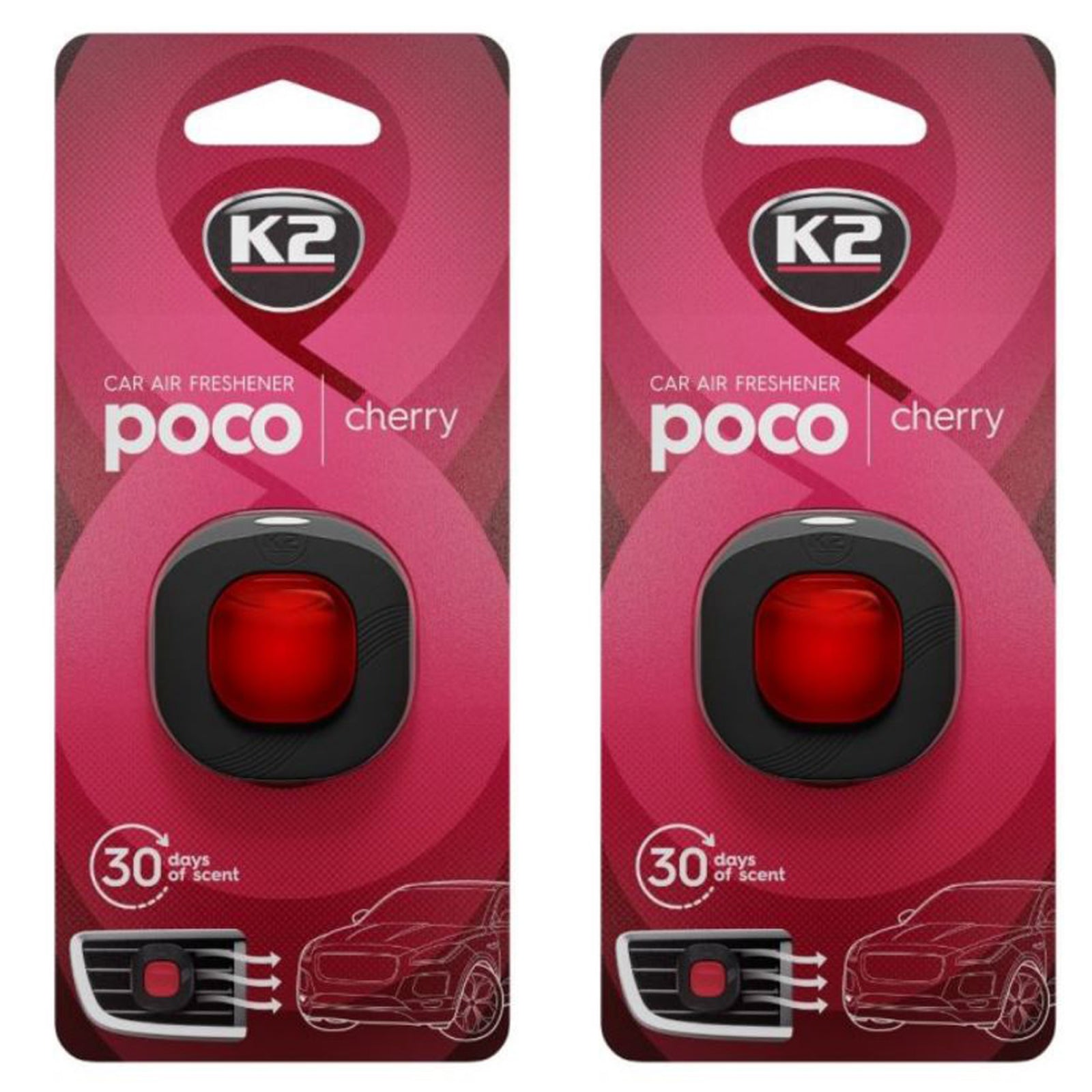 Pachet 2 x odorizatnt auto K2 poco cherry (Unisex)