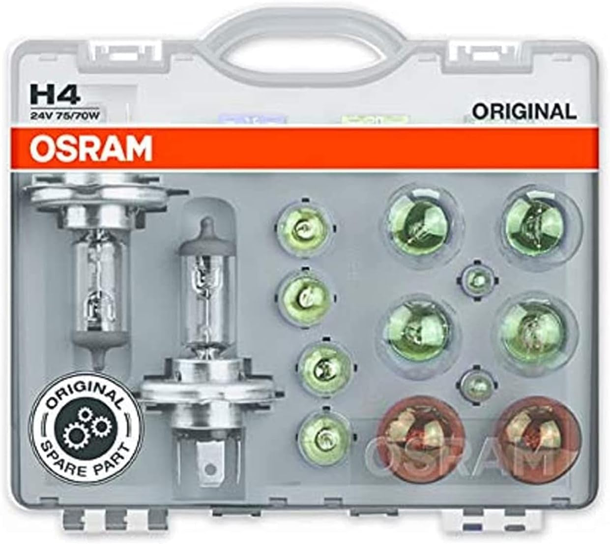 Set Becuri Auto de Rezerva Camion, 24V H4, OSRAM