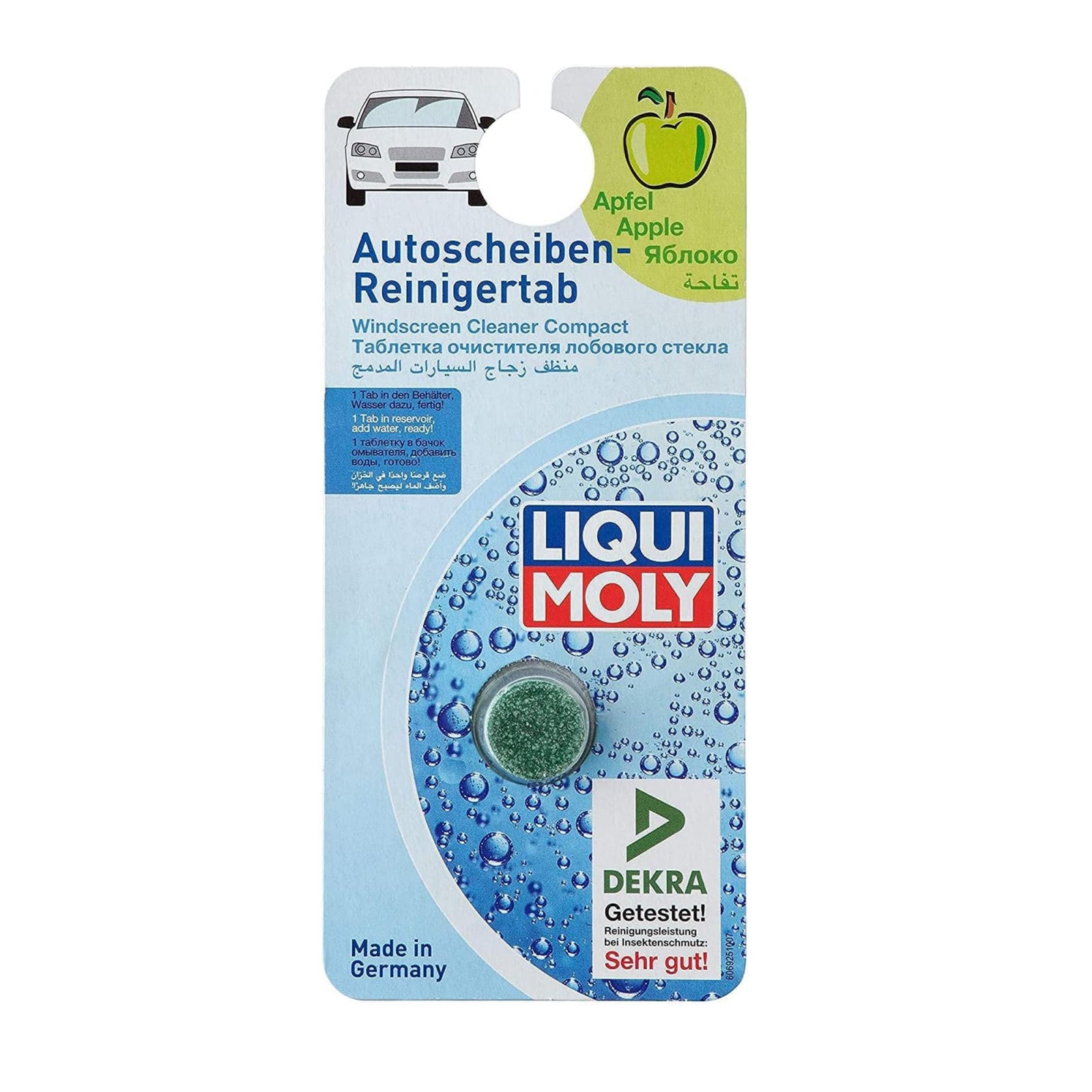 Soluţie compactă Liqui Moly pentru curăţat parbriz 2.5 gr, aroma mere